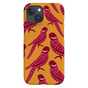 coque de portable perroquet | Oiseau tropical mignon | Coque pour iPhone 16 15 14 13 12 SE Max Pro - Samsung Galaxy S24 - Google Pixel 8 | Jaune