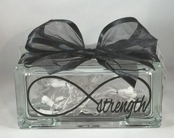 Strength Infinity / Infinity Strength Rectangular Decorative Home Decor Lighted Glass Block