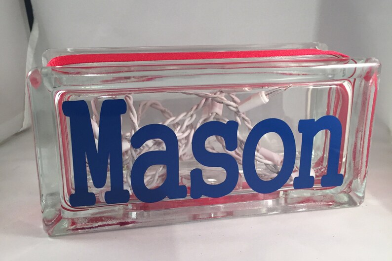 Boys Customized/personalized Glass Block Nightlight (rectangle 8in X ...