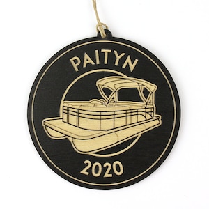 Personalized Pontoon Boat Christmas Ornament