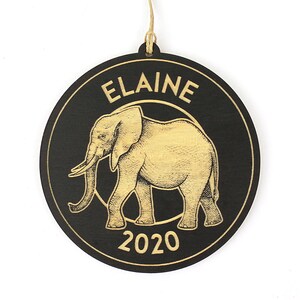 Personalized Elephant Christmas Ornament