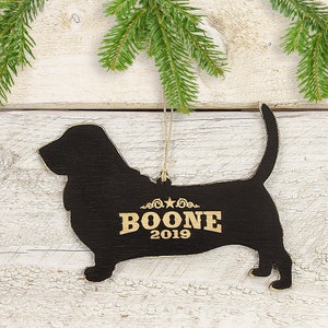 Personalized Basset Hound Dog Christmas Ornament, Dog Gift