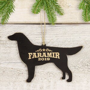 Personalized Flat-coated Retriever Dog Christmas Ornament, Dog Gift,