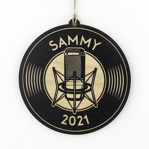 Personalized Microphone Christmas Ornament