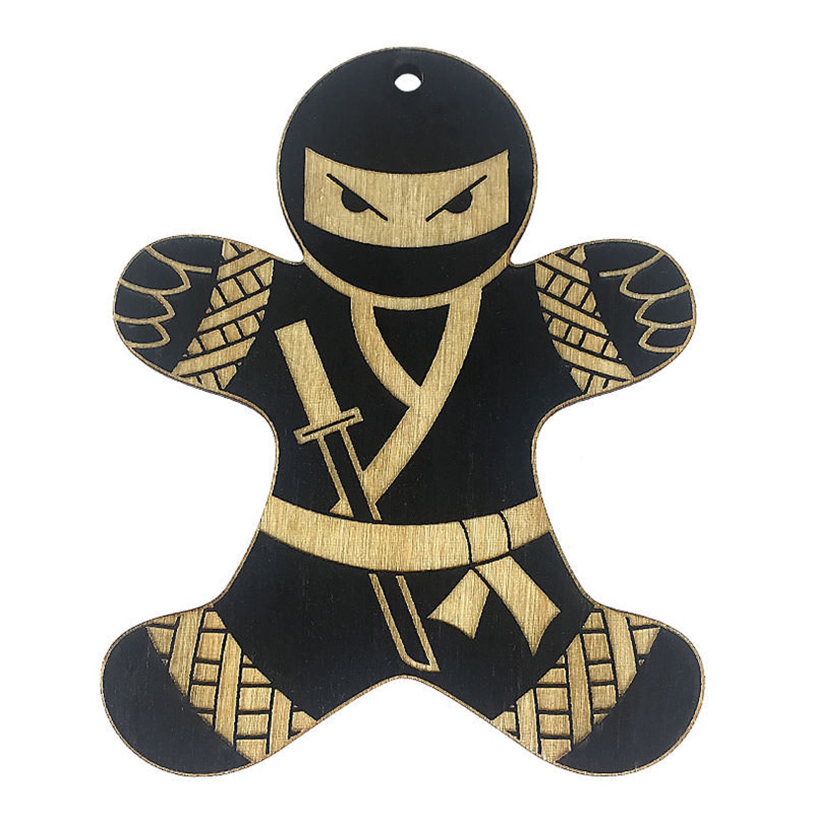 Ninja Gingerbread Man Christmas Ornament black - Etsy