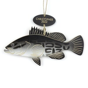 Personalized Black Grouper Fish Christmas Ornament