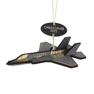 F-35B Lighting II Marine Corp Variant Fighter Jet Airplane Ornament with Personalized Tag