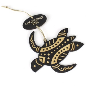 Personalized Sea Turtle Ornament (Aboriginal style)