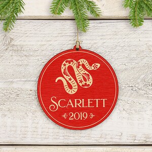 Personalized Snake Christmas Ornament, Chinese Zodiac