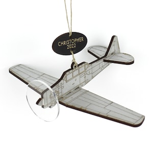 World War II T-6 Texan Airplane Ornament with Personalized Tag (WWII)