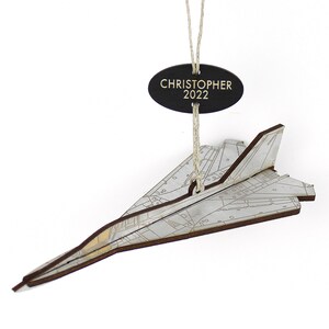 F-111 Aardvark Fighter Bomber Jet Airplane Ornament with Personalized Tag