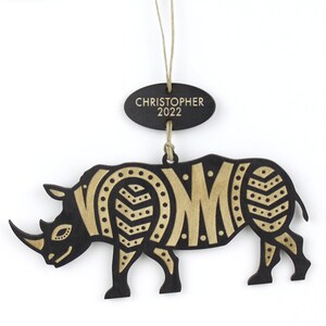 Personalized Rhinoceros Ornament Rhino gift