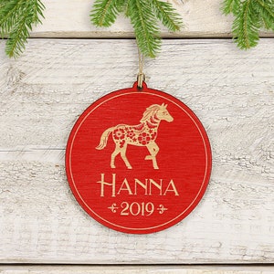 Personalized Horse Christmas Ornament, Chinese Zodiac