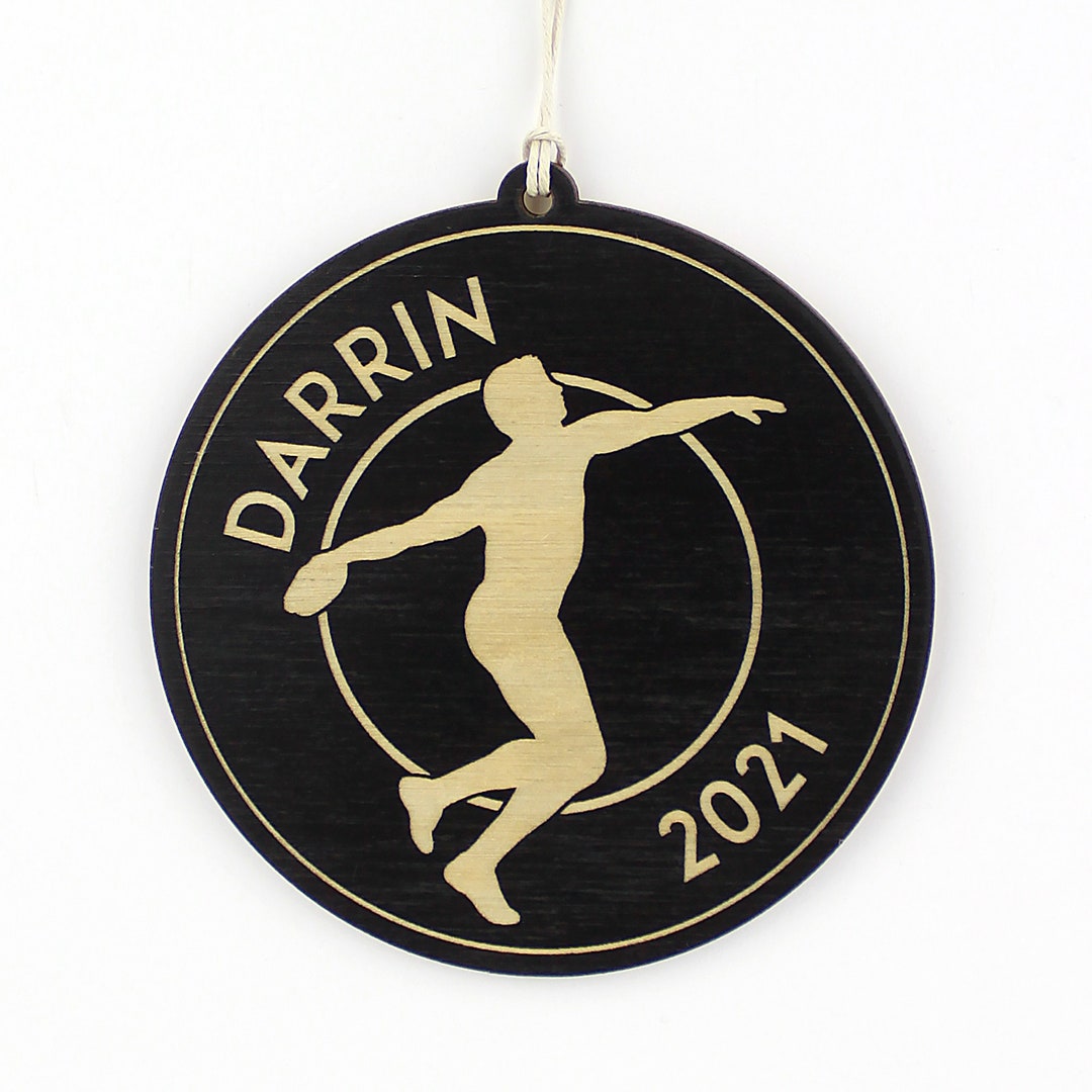 Personalized Discus Throw Christmas Ornament male Boy Man Etsy