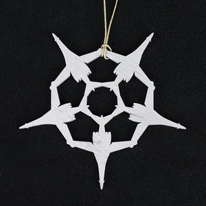 Snowflake B-1 Lancer Airplane Christmas Ornament Snowflake
