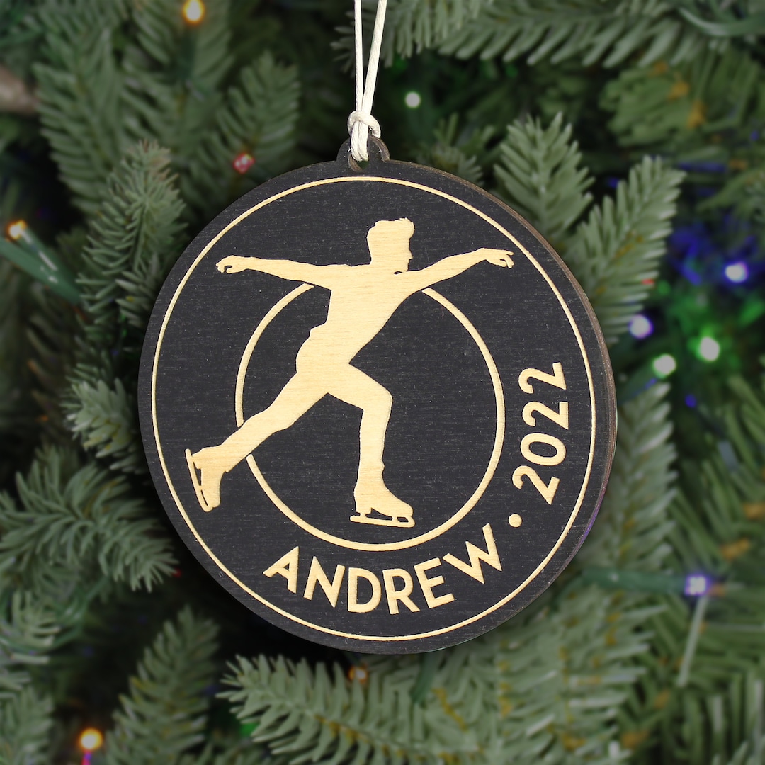 Personalized Male Figure Skater Ornament Ice Skating Ornament Etsy