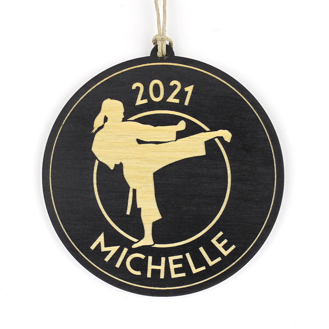 Personalized Martial Arts Christmas Ornament female, Girl's, Women's