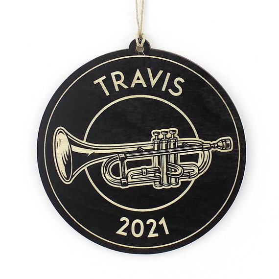 Ornament - Black - PERSONALIZED Trumpet Ornament - Black - PERSONALIZED Trumpet