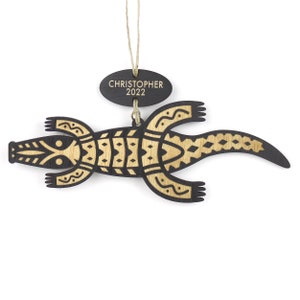 Personalized Alligator Christmas Ornament (Aboriginal Primitive Style)