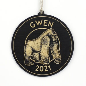 Personalized Gorilla Christmas Ornament