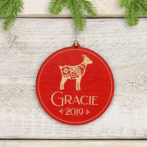 Personalized Goat Christmas Ornament, Chinese Zodiac