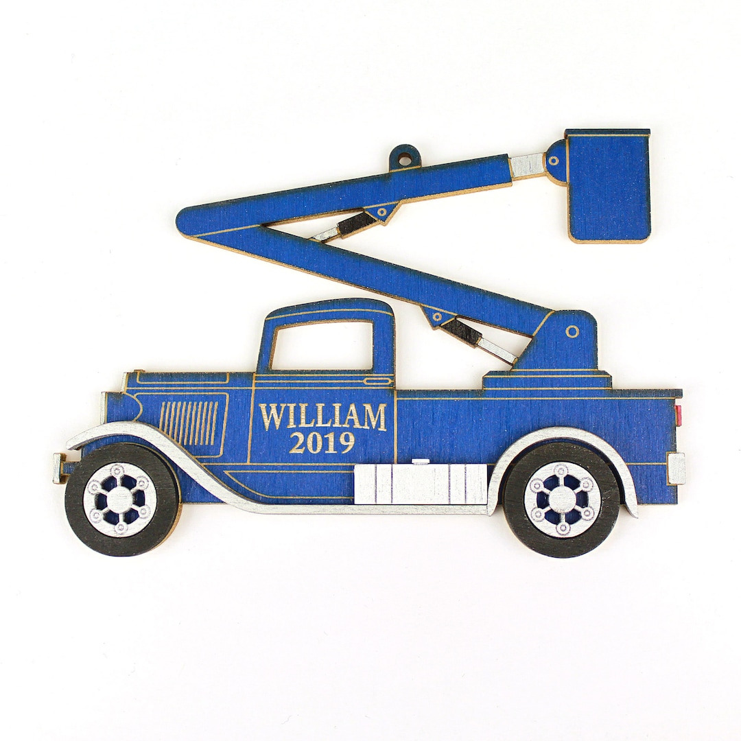Personalized Bucket Truck Christmas Ornament Etsy