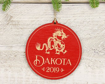 Personalized Dragon Christmas Ornament, Chinese Zodiac