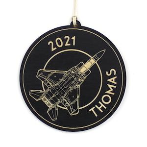 Personalized F-15 #2 Fighter Jet Airplane Christmas Ornament