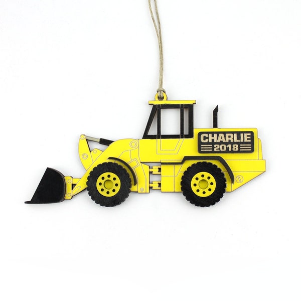 Personalized Bulldozer Front End Loader Christmas Ornament, Custom Made