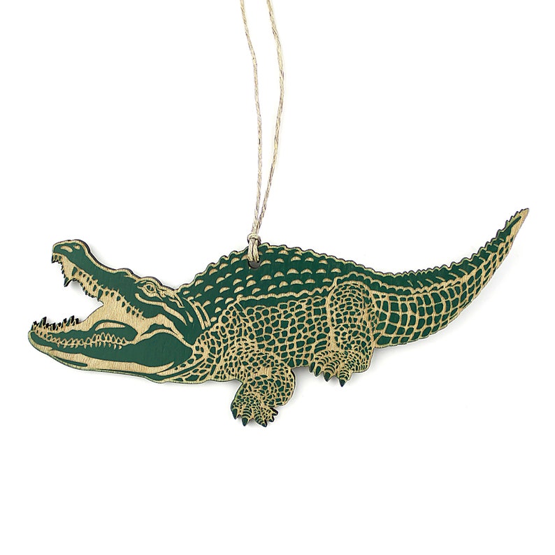 Alligator Christmas Ornament Green image 1