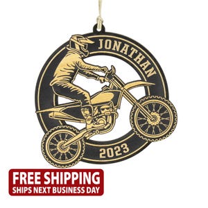 Personalized Off-road Motorcycle Motocross Dirt Bike Christmas Ornament, motorcycle gift for him or her, custom design