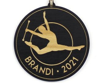 Personalized Baton Twirling Christmas Ornament