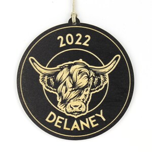 Personalized Scottish Highland Cow Ornament