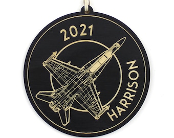 Personalized F-18 Hornet #2 Fighter Jet Airplane Christmas Ornament