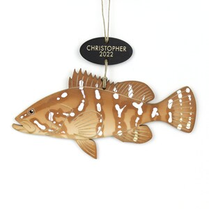 Personalized Nassau Grouper Fish Christmas Ornament