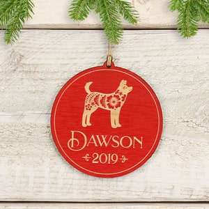 Personalized Dog Christmas Ornament, Chinese Zodiac