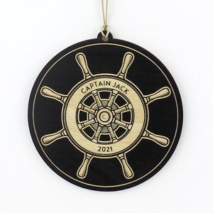 Personalized Ship Wheel Christmas Ornament