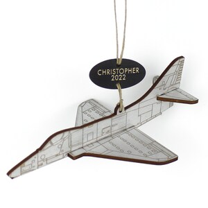 A-4 Skyhawk Jet Airplane Ornament with Personalized Tag