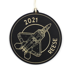 Personalized F-22 Raptor #2 Fighter Jet Airplane Christmas Ornament