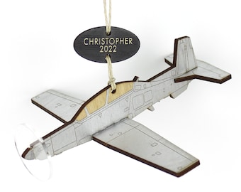 T-6 Texan II Trainer Airplane Ornament with Personalized Tag