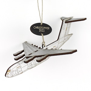 C-17 Globemaster III Airplane Ornament with Personalized Tag
