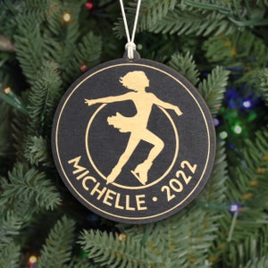 Personalized Female Figure Skater Ornament Ice Skating Ornament