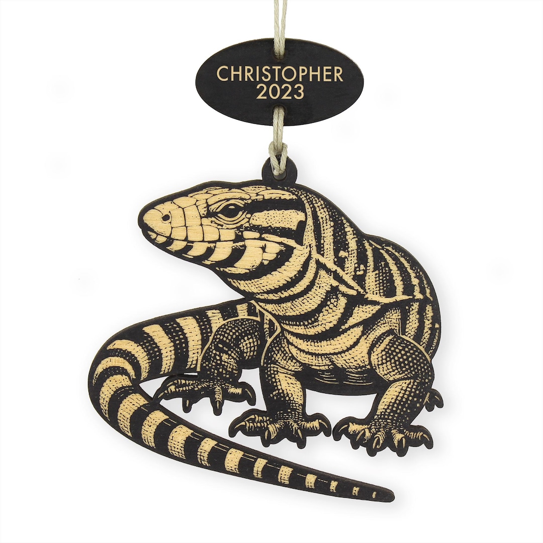 Tegu Lizard Ornament With Personalized Hanger Tag - Etsy