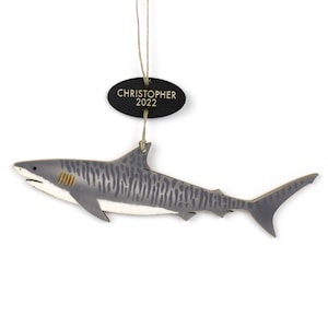 Personalized Tiger Shark Christmas Ornament