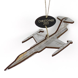 F-104 Starfighter Airplane Ornament with Personalized Tag