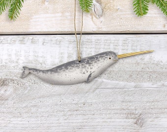 Narwhal Whale Christmas Ornament