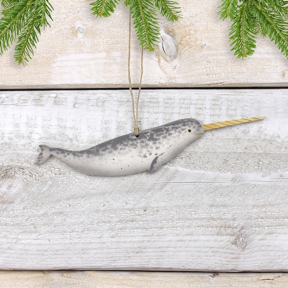 Narwhal Whale Christmas Ornament Etsy