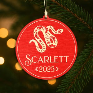 Personalized Year of the Snake Ornament | Chinese Zodiac Christmas Ornament | Lunar New Year Gift | Snake Sign Keepsake