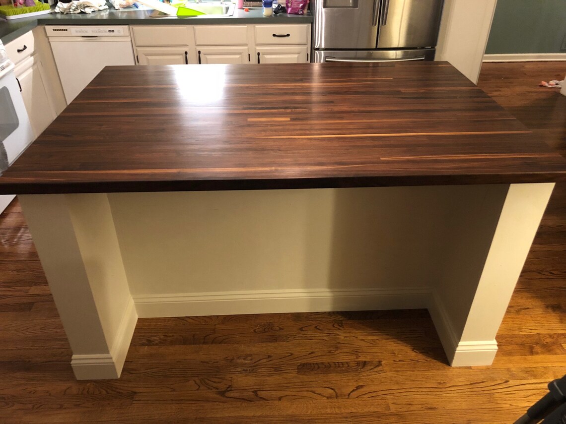 Walnut Butcher Block Island Custom Sizes. Large Wood Kitchen Etsy
