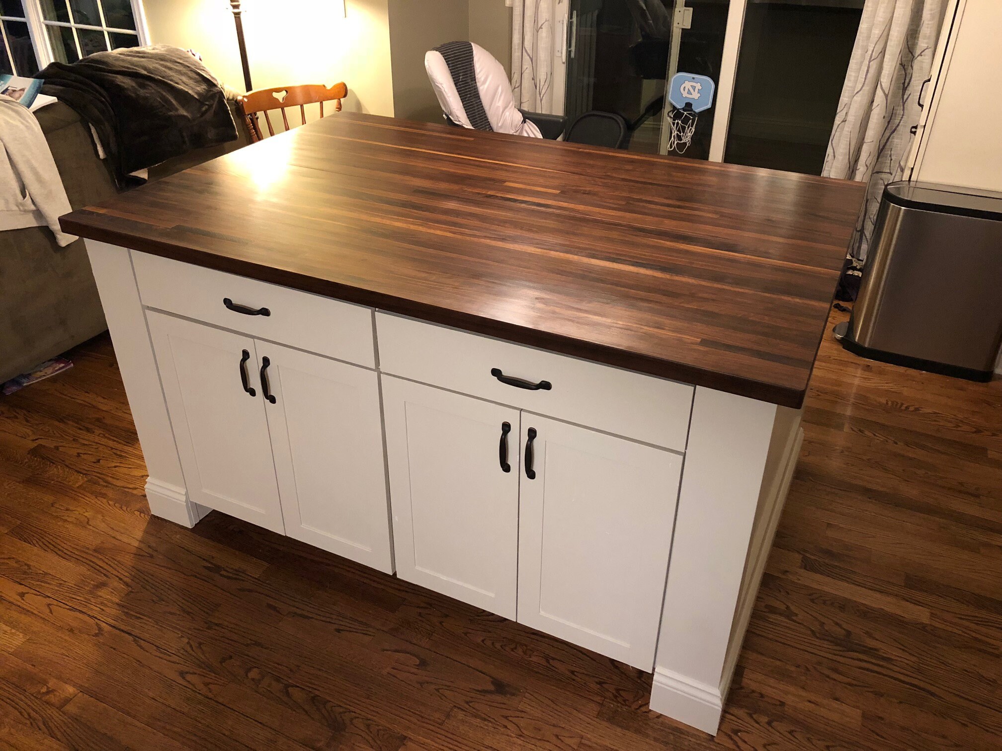 Walnut Butcher Block Island Custom Sizes. Large Wood Kitchen | Etsy